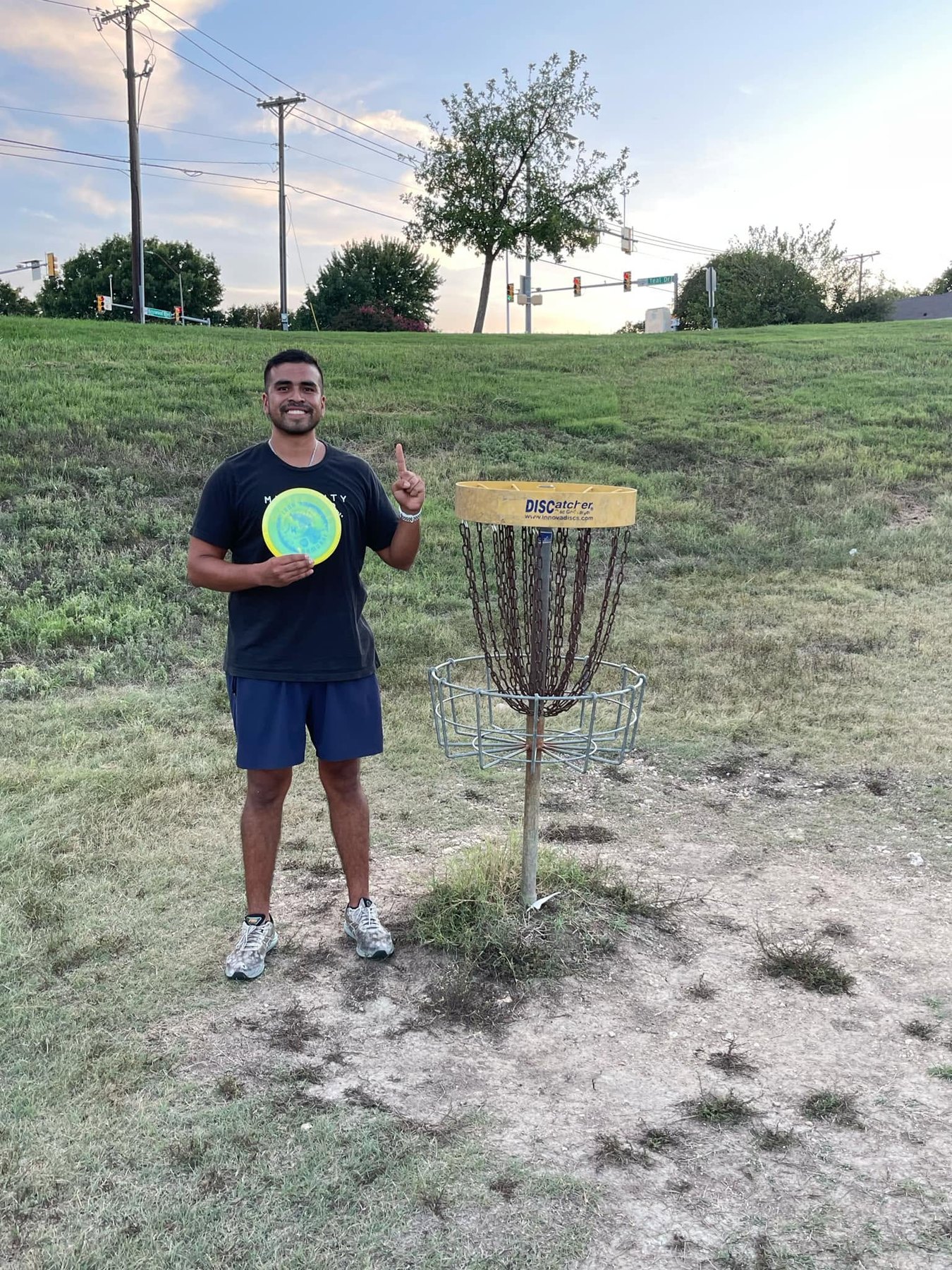 Bryan Palos after acing hole 4 at Arcadia Park