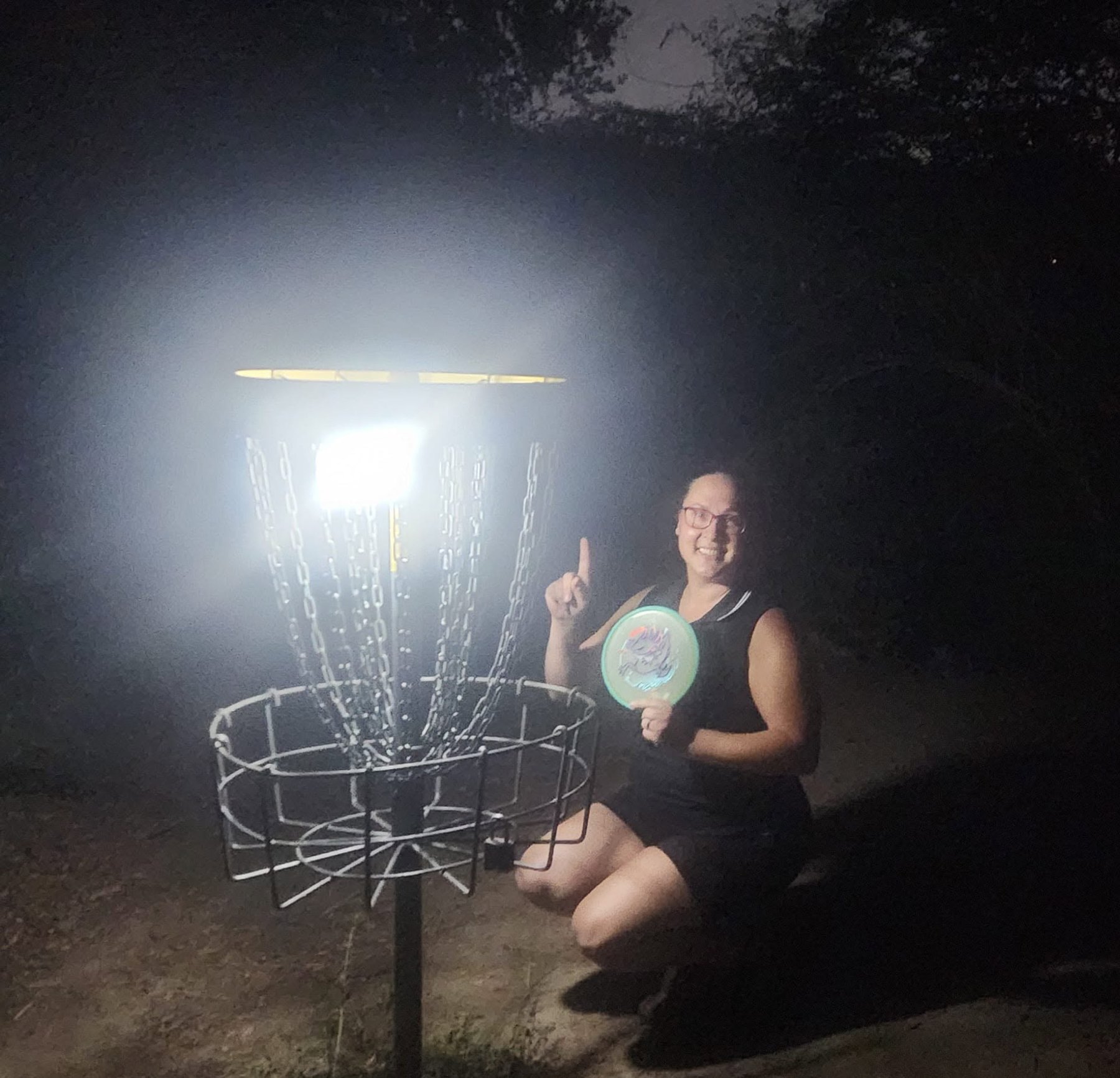 Rebecca Kruse after acing hole 6 at Gateway Park