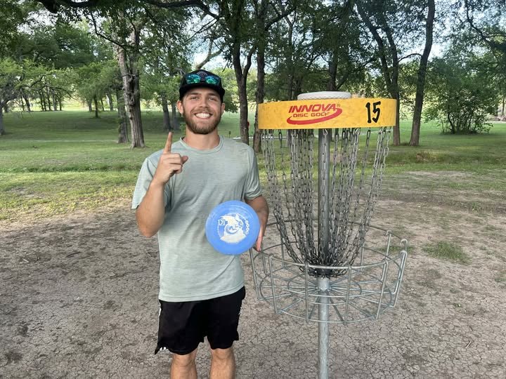 Zane Letts after acing hole 15 at North Park