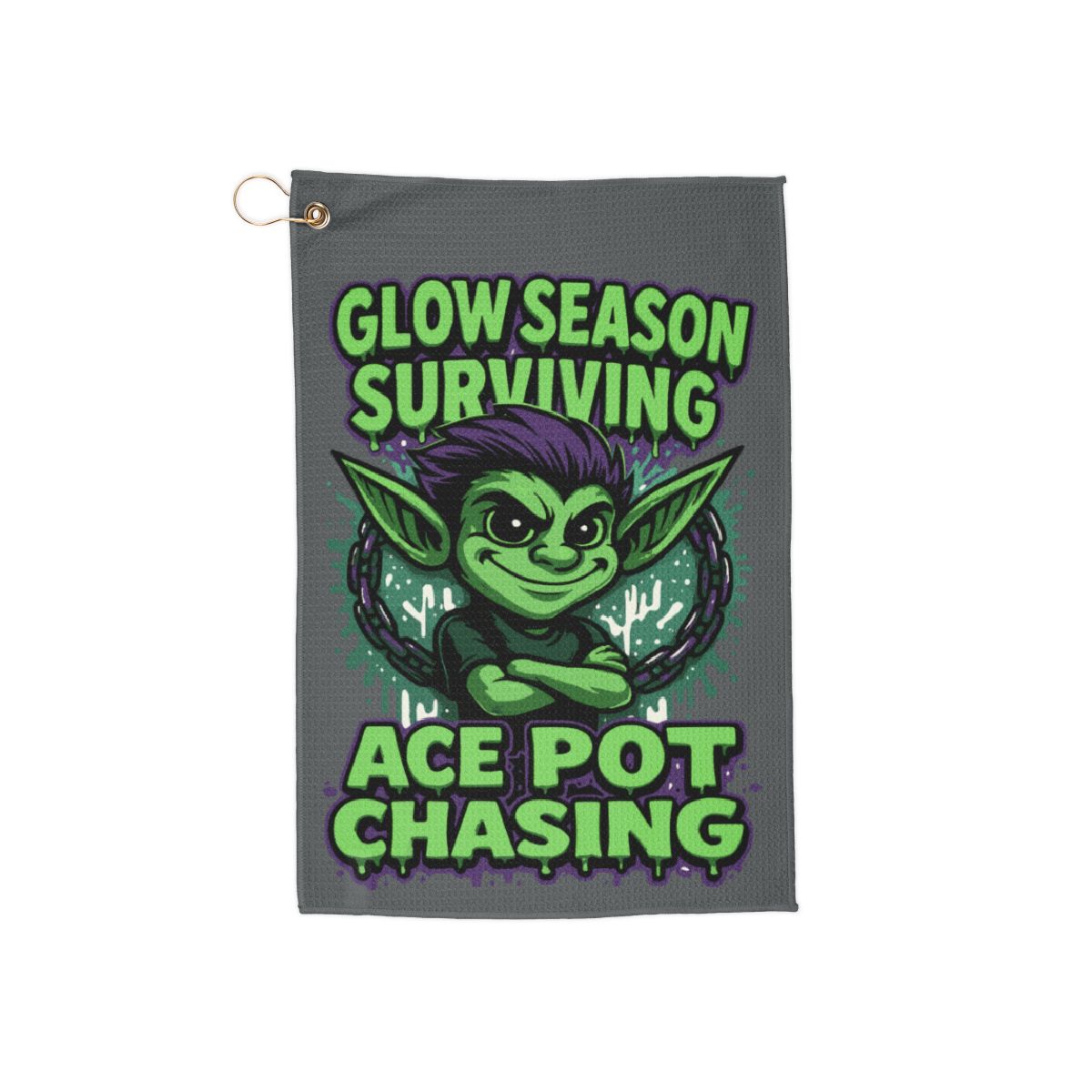Glow Season Surviving Ace Pot Chasing Disc Golf Towel